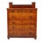 An antique American Empire high chest, crafted circa 1830, featuring a striking combination of cherry and tiger maple...