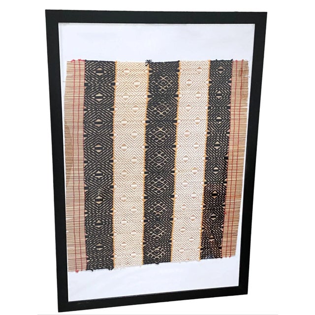 2000s Mehinako Xingu Manioc Mat Amazon Brazil Framed For Sale - Image 4 of 5