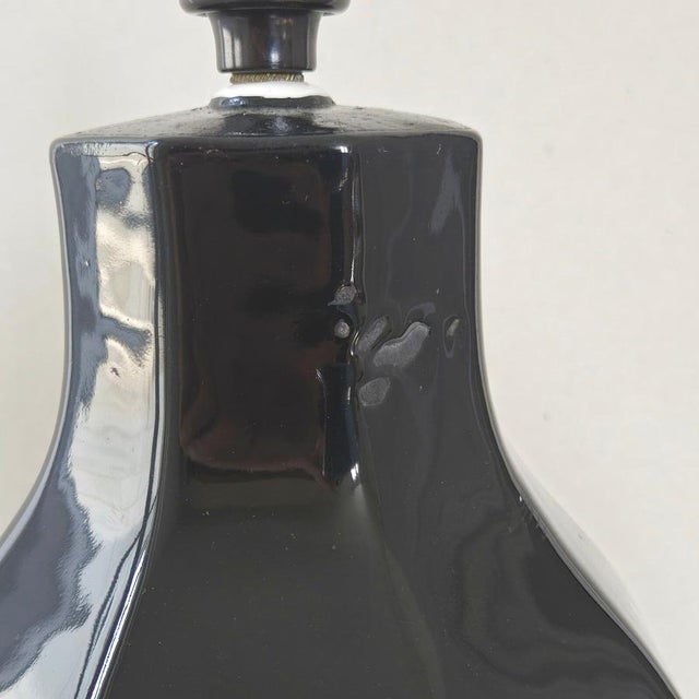 Art Deco Table Lamp in Black and Silver Ceramic, 1920s-1930s For Sale - Image 11 of 14