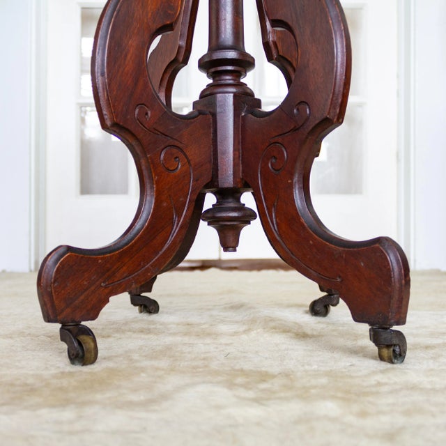 Late 19th Century 19th C. Victorian East Lake Stone Top Plant Stand or Side Table For Sale - Image 5 of 12