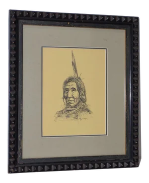 Ray Swanson "Native American" Original Pen & Ink c.1960s