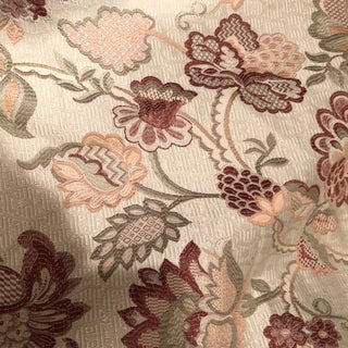Pinks and Beige Floral Fabric For Sale