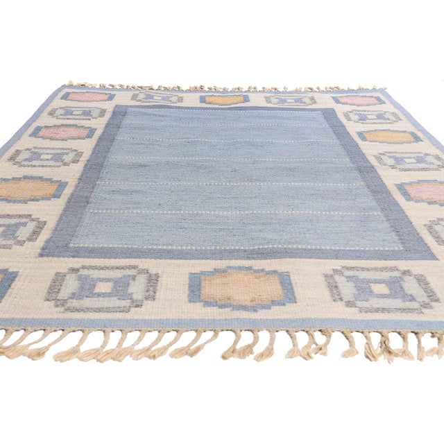 Mid-Century Modern Ingegerd Silow Vintage Swedish Rollakan Rug, 05'07 X 07'07 For Sale - Image 3 of 10