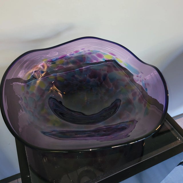 Late 20th Century Late 20th Century Shawn Messenger Art Glass Bowl For Sale - Image 5 of 8