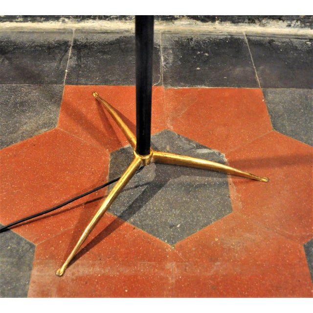 1950s Vintage Iron and Brass Floor Lamp For Sale - Image 5 of 6
