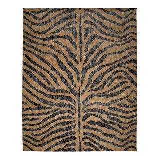 Schumacher Zebre 8' x 10' Hand-Knotted Rug in Brown/ Black For Sale
