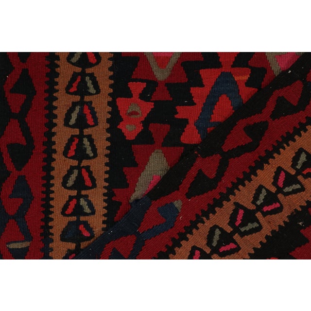Red Vintage Tribal Kilim Rug in Red, Black and Blue Geometric Pattern For Sale - Image 8 of 8