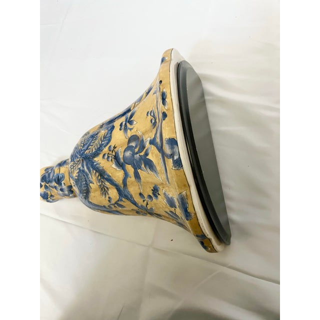 Yellow Vintage Yellow & Blue Ceramic Hanging Wall Shelves – Pair For Sale - Image 8 of 9