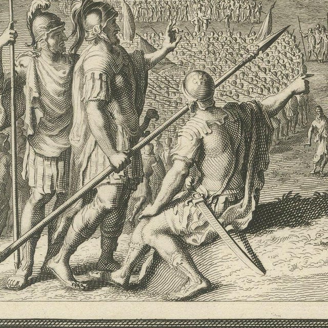 Pieter Mortier, Rahab and the Spies and the Crossing of the Jordan, 1700, Engraving For Sale - Image 4 of 12