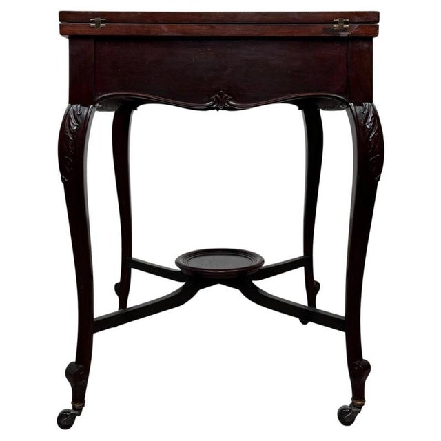 20th Century English Mahogany Envelope Card Table, 1890s For Sale - Image 12 of 13