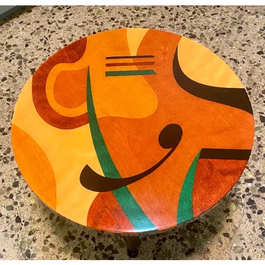 Postmodern Vintage 1990s Memphis Post Modern Two Tier Side Table by Benjamin Le For Sale - Image 3 of 9