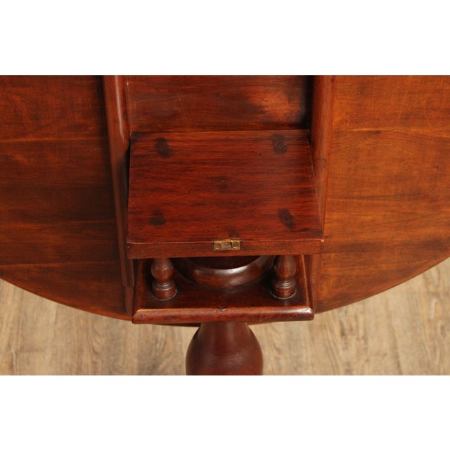 Antique Queen Anne Style Solid Mahogany Round Tilt-Top Table For Sale - Image 9 of 12