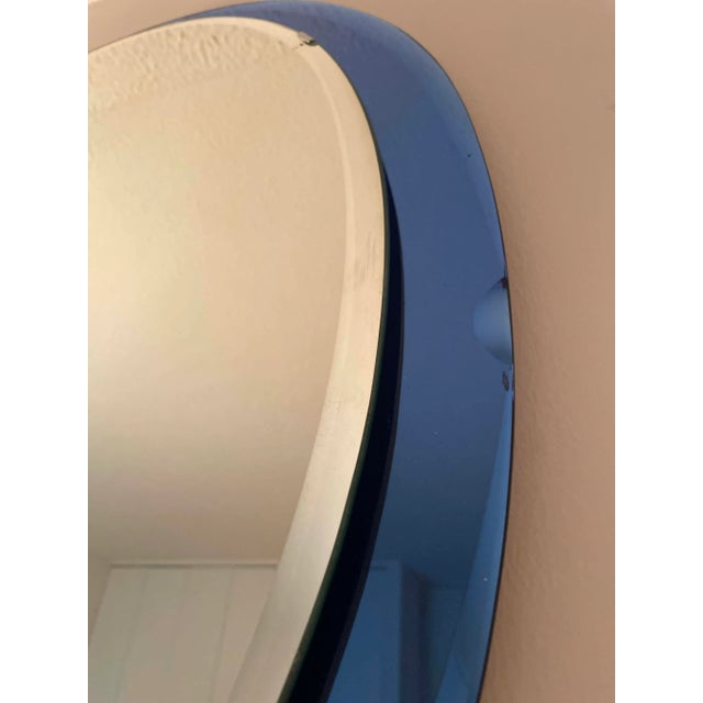 Pietro Chiesa Cobalt Blue Mirror for Fontana Arte 1950's For Sale In New York - Image 6 of 7