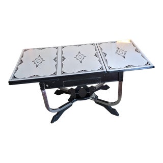 1940s Art Deco Enamel Table Signed Mochi Designer For Sale