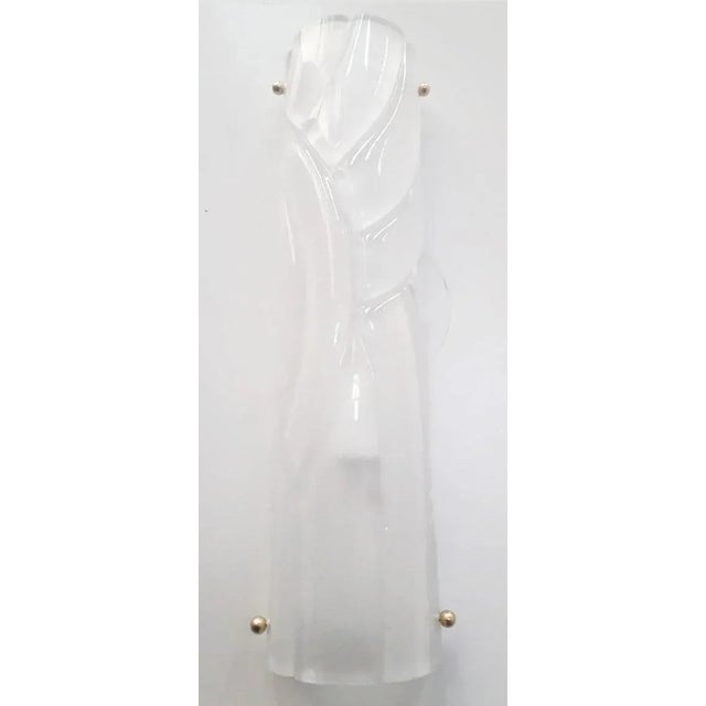 Art Deco 21st Century Italian Avvolto Frosted Murano Glass Art Deco Style Sconce by Fabio LTD For Sale - Image 3 of 5