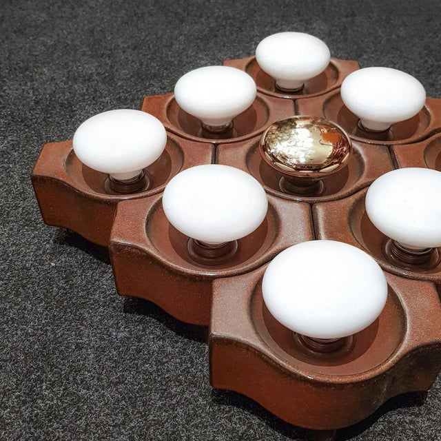 1960s Mid-Century Wall Light or Ceiling Lamp in Brown Ceramic by Cari Zalloni for Leola, 1960s For Sale - Image 5 of 16
