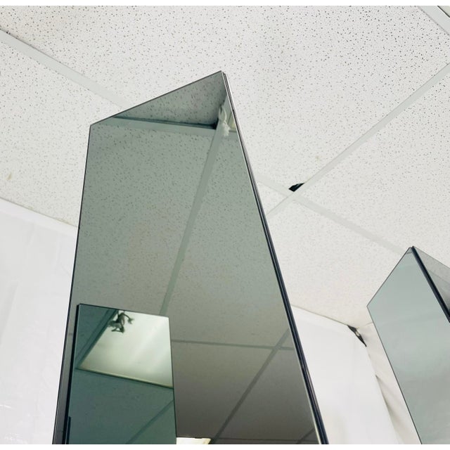 1980s Architectural Mirrored Room Divider by Edra With Rotating Triangular Panels For Sale - Image 13 of 15