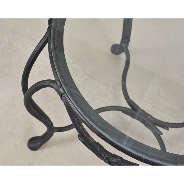 Charcoal Rose Tarlow Style Twig Iron Faux Bois Garden Drinks Table For Sale - Image 8 of 18