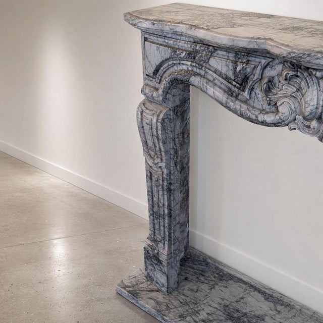 Black Antique French Fireplace in Bardiglio Imperiale Marble, 1800s For Sale - Image 8 of 12