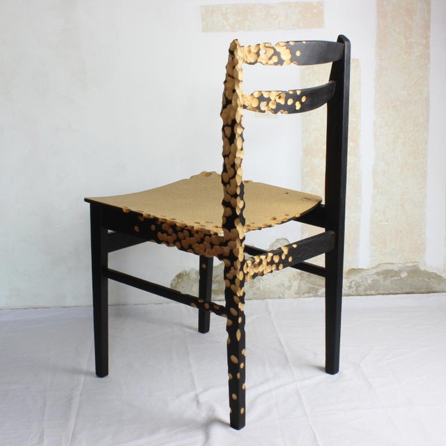 Contemporary N1 Chair - Brutalist Yakisugi Charred Wood Dining Chair by Gabor Gobi For Sale - Image 3 of 10