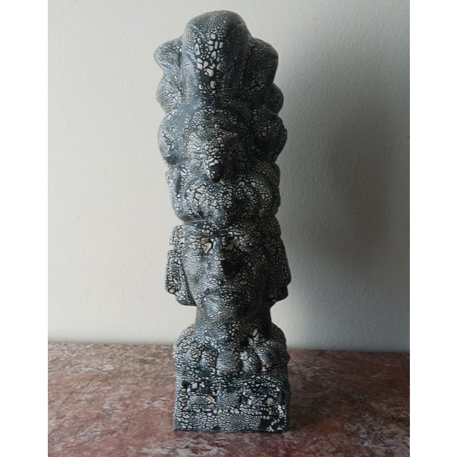 Late 20th Century Late 20th Century Ancient Hawaiian Warrior Chief Vintage Ceramic Sculpture For Sale - Image 5 of 11