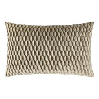 Scalamandre 14" x 22" Allegra Velvet Lumbar Pillow in Fawn For Sale