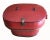 Vintage Chinese Red Painted Wooden Box With Lid & Brass Hardware For Sale - Image 4 of 10
