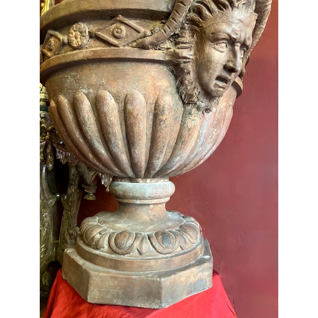Large 17th Century Antique Terracotta Jardinière with Medusa Handle, Italy For Sale - Image 4 of 18