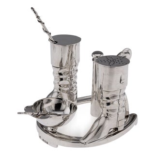 Antique 20th Century English Silver Novelty Jockey Condiment Set, 1908, Set of 6 For Sale