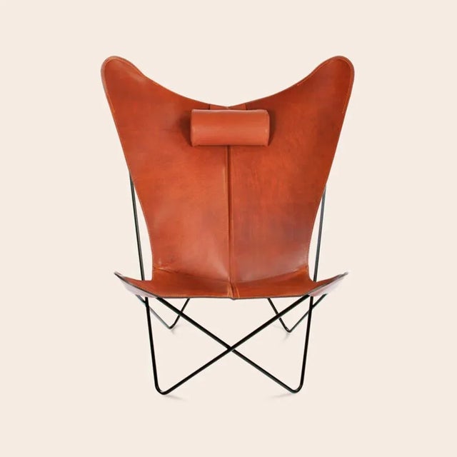 Hazelnut and black ks chair by oxdenmarq dimensions: d 80 x w 98 x h 108 cm materials: leather, stainless steel also...