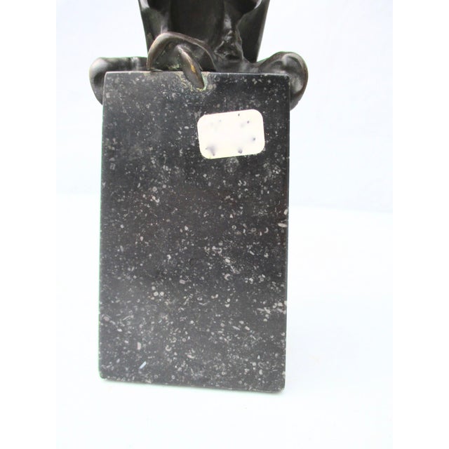 Art Deco Hunting Bird Sculpture on Porphyry Plinth For Sale - Image 13 of 13