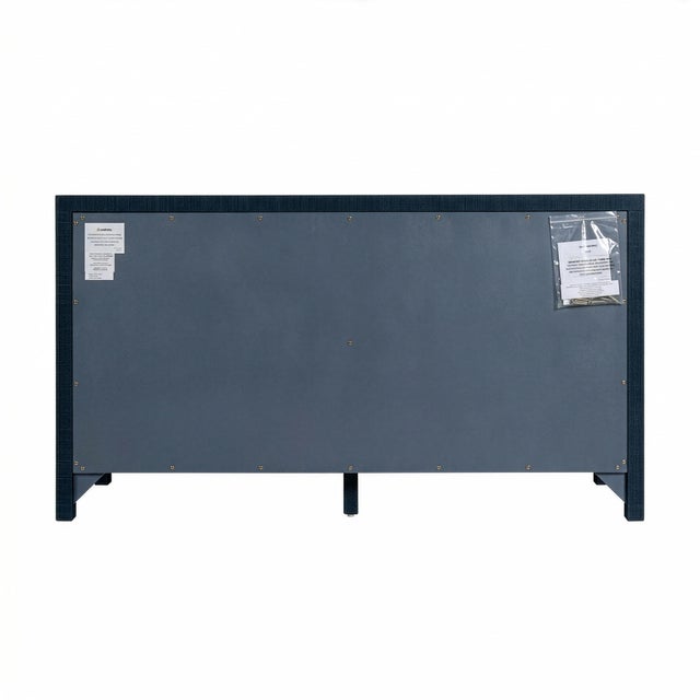 Nora 60 in. W Raffia 6 Drawer Dresser, Blueberry For Sale - Image 9 of 11