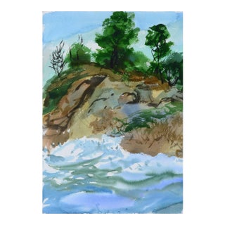 Cypress Point Sunrise / Pt. Lobos Seascape - Double Sided Watercolor by Les Anderson For Sale