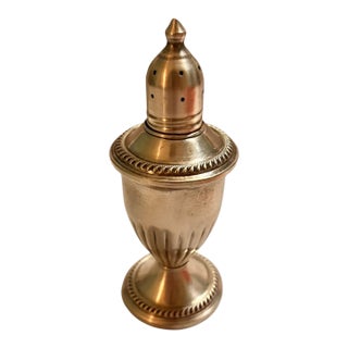 Vintage Duchin Salt Shaker Sterling Silver Weighted Glass Edwardian Victorian Formal Industrial Midieval For Sale