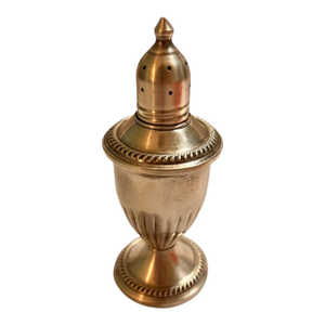 Vintage Duchin Salt Shaker Sterling Silver Weighted Glass Edwardian Victorian Formal Industrial Midieval