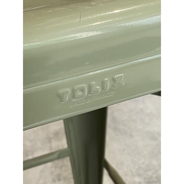 Mid-Century Modern Industrial Olive Green H75 Stackable Bar Stool by Xavier Pauchard for Tolix, 1950s For Sale - Image 3 of 16