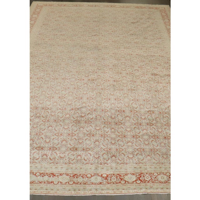 Persian Antique Tabriz Carpet - 11'4" x 16'11" For Sale - Image 3 of 11