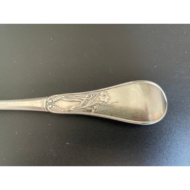 Late 19th Century Antique 1847 Rogers Bros Lily Silverplate 1874 Serving Spoon - Mono B For Sale - Image 5 of 8