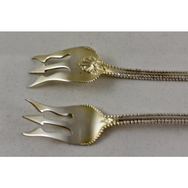Metal Dominick & Haff Charles II Pattern Sterling Silver Cocktail Forks, S/6 For Sale - Image 7 of 9