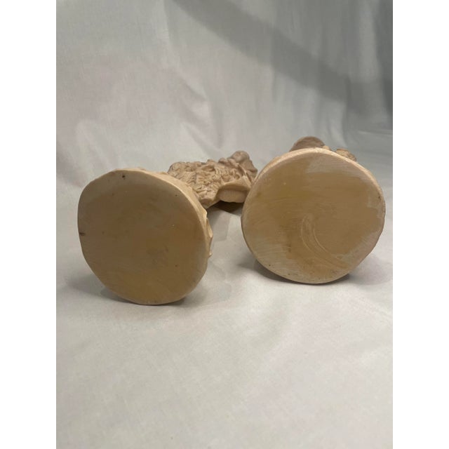 Pair of Asian Chinoiserie Cream Tabletop Figurines For Sale - Image 9 of 11