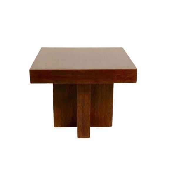 Mid 20th Century Mid 20th Century Milo Baughman Style Walnut Cruciform End Tables For Sale - Image 5 of 6