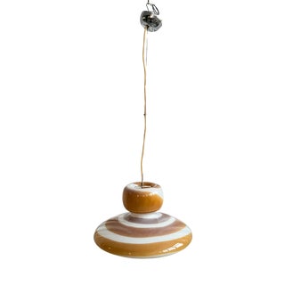 Space Age Caramel Cylinder Murano Glass Pendant, 1960s For Sale