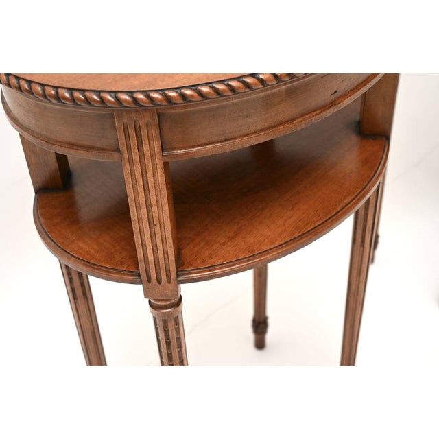 Brown Antique Edwardian Walnut Side Tables, 1900, Set of 2 For Sale - Image 8 of 10