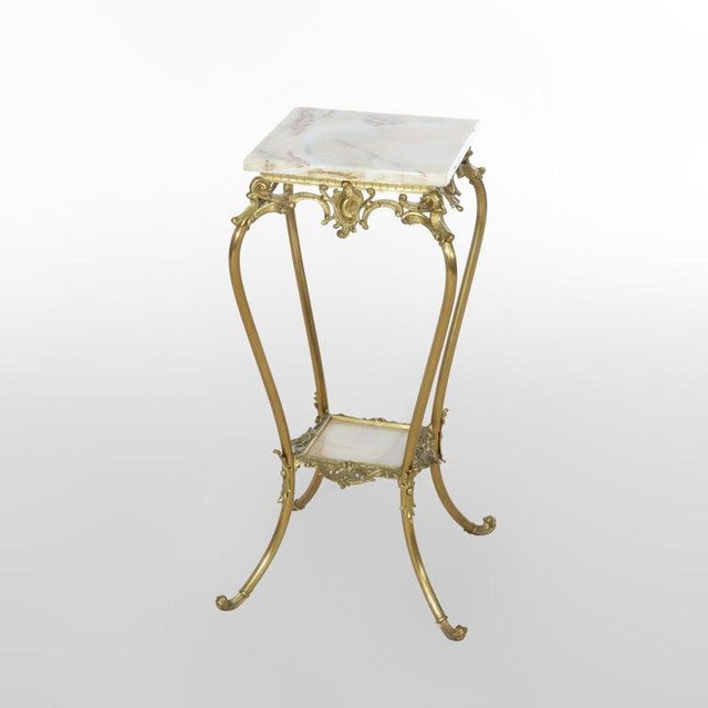1910s Rococo Gilt Bronze & Onyx Plant Stand C1910 For Sale - Image 5 of 11
