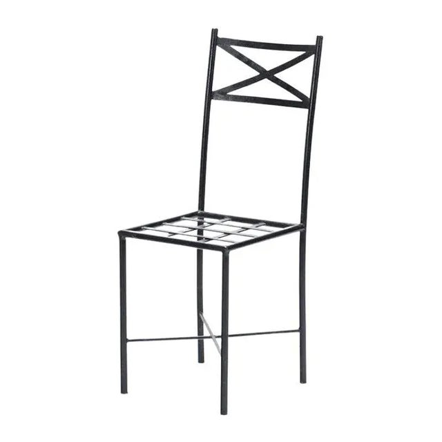 Set of Twelve French Iron X Back Chairs Chairish