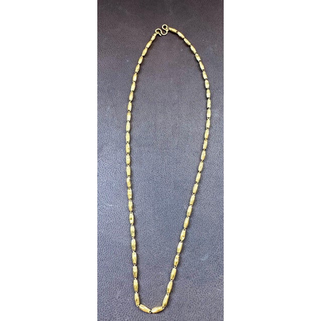 24 Karat Pure Gold Hand Made Yellow Gold Tube Chain Necklace, 4 Gm, 16 Inch For Sale - Image 4 of 8