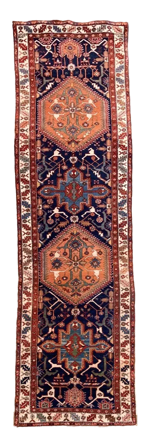 Antique Heriz Runner Rug, 1890s