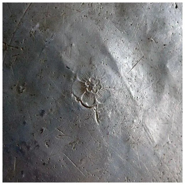 18th Century Large French Pewter Wavy Reeded Edge Dish / Plate For Sale - Image 5 of 6