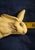 Ceramic Vintage Primitive Folk Art Style Yellowware Sponged Ceramic Rabbit Figurine For Sale - Image 7 of 10