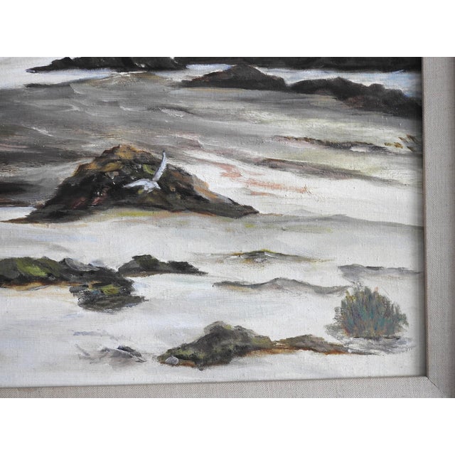 Vintage Original Pacific Coast Oil Painting by Raymond Zurfluh For Sale - Image 10 of 11
